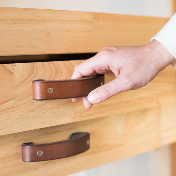Walnut Studiolo Drawer Pulls AS-IS SALE Leather Handle - The Tilikum
