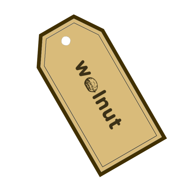 Walnut Studiolo Gift Card logo on a tag