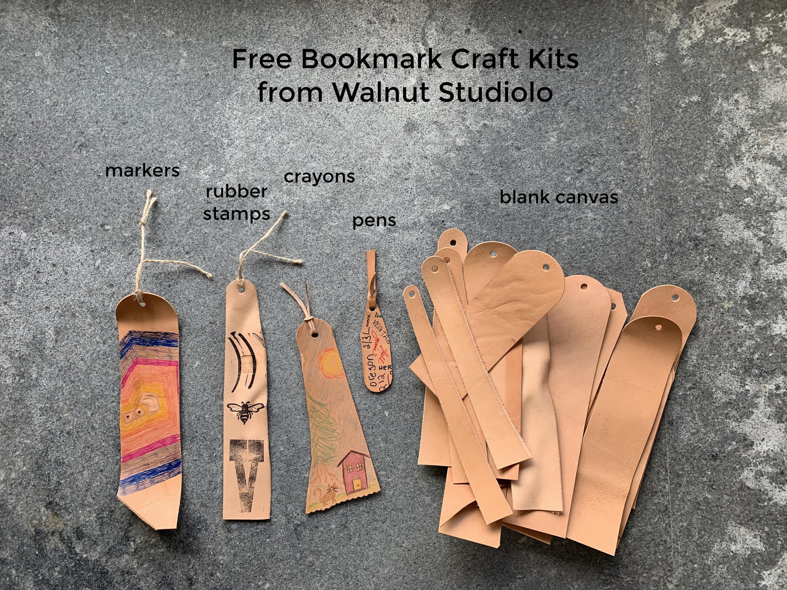Free Leather Bookmark Craft Kits from Walnut