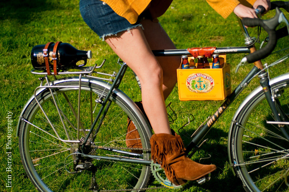 6-Pack Carrier Fits Comfortably Between Knees During Ride