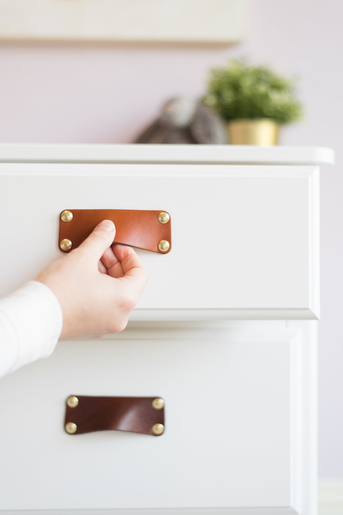 New Product! Meet the all-leather bin pull, "The Morrison"