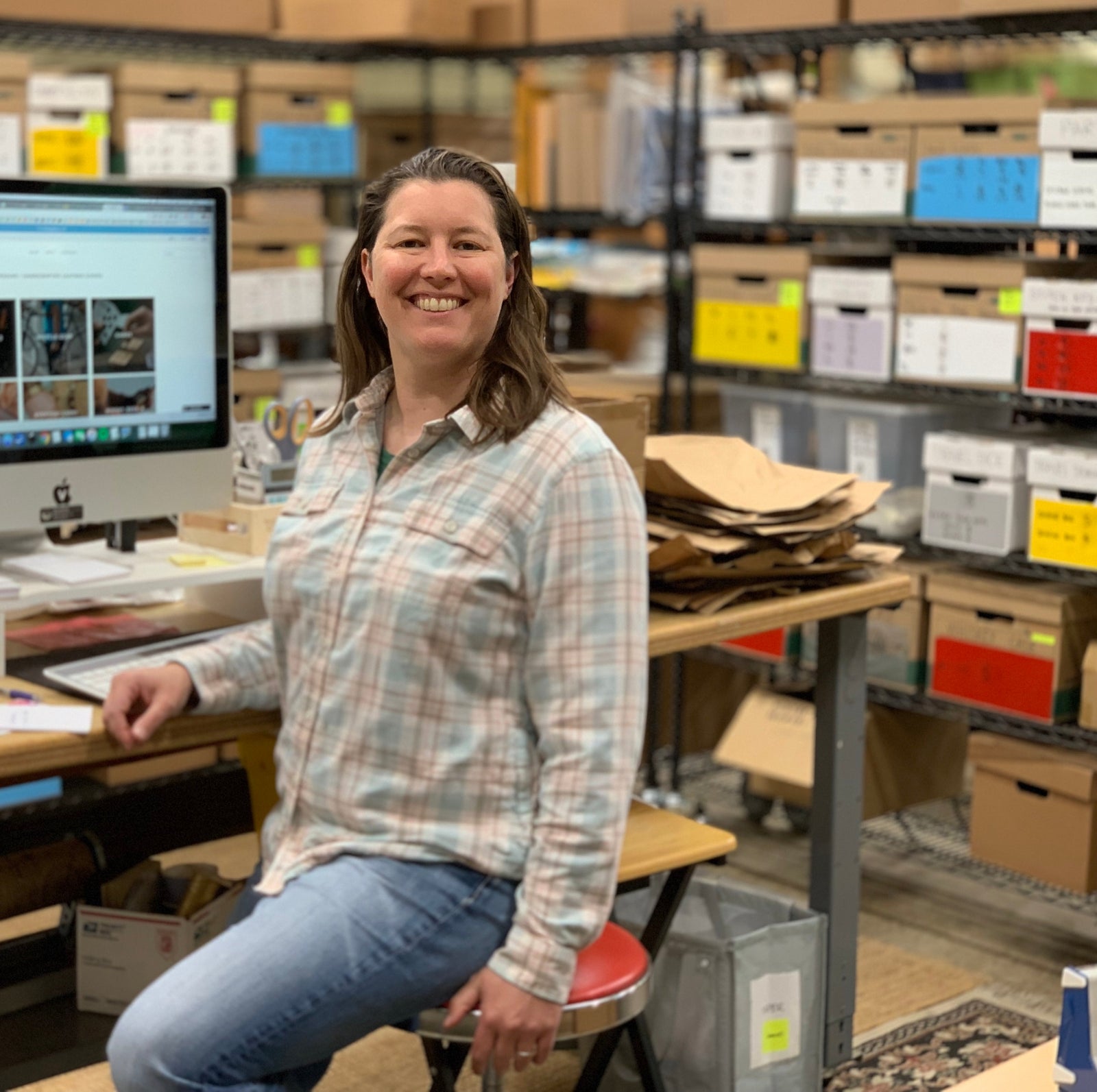 The Walnut Studiolo shipping and inventory room with ready to go products