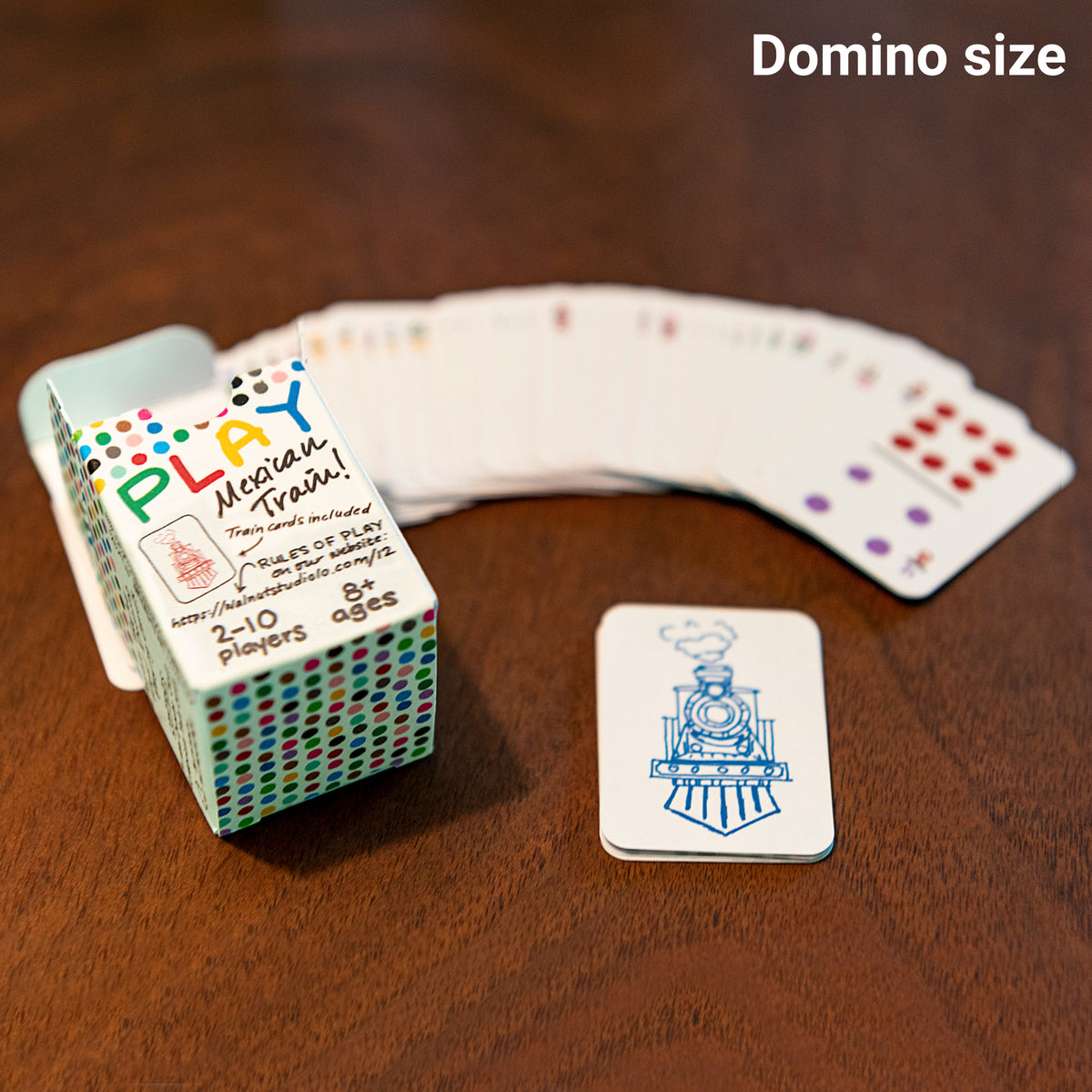 Walnut Studiolo AS-IS AS-IS SALE Double 12 Travel Domino Playing Cards Domino-Size Cards / Crushed Box Corner (1 of 2 Shown)