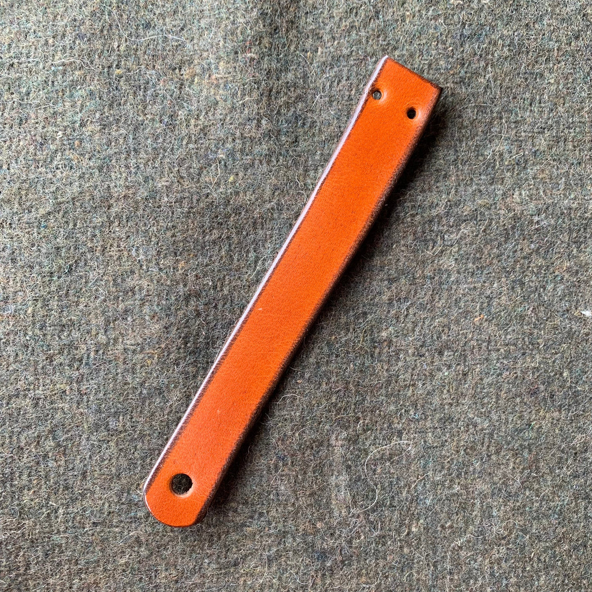Walnut Studiolo AS-IS AS-IS SALE Leather Cabinet Handle - The Lovejoy Honey / Screw Holes Off-Center / Nickel Brass or Black (Specify)