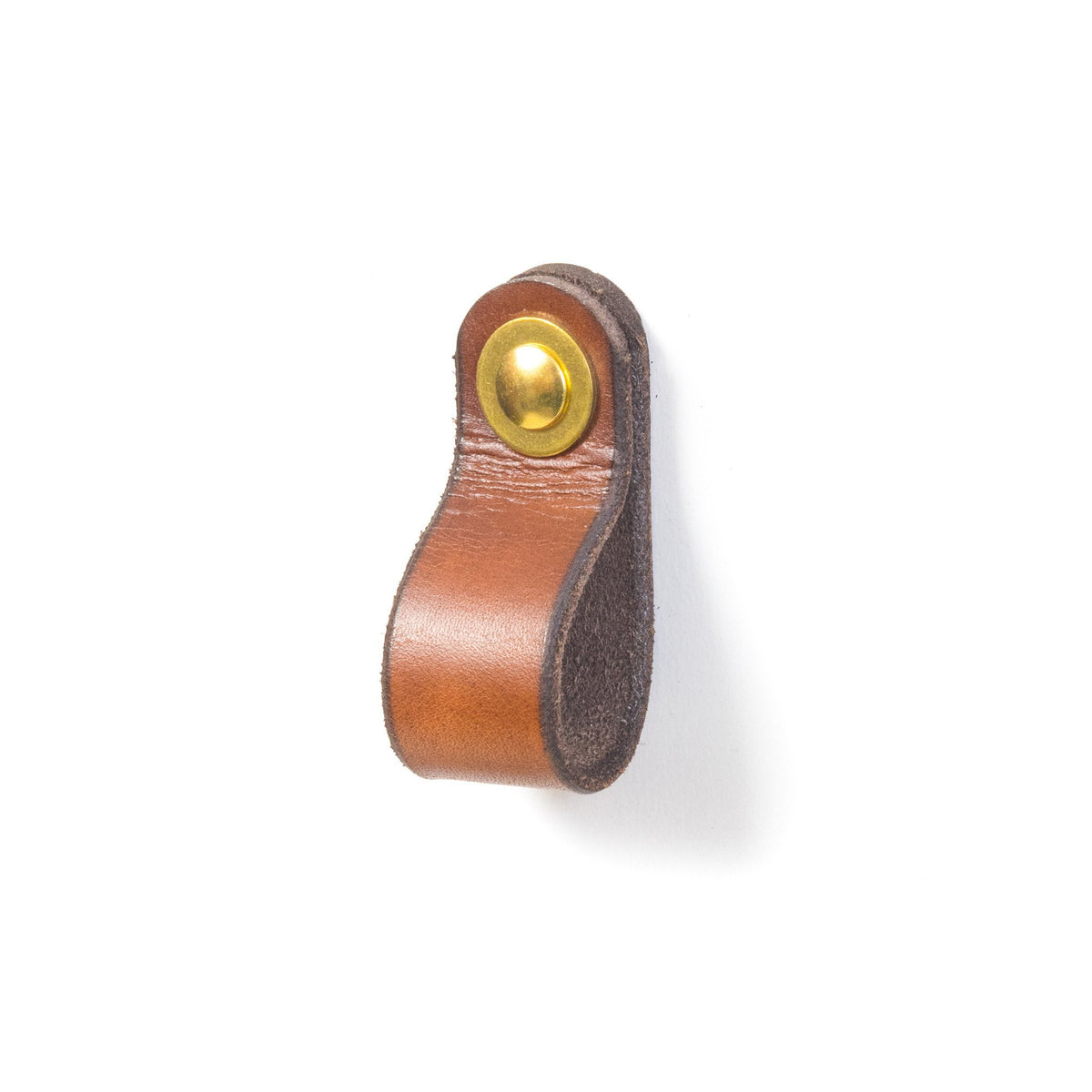 Walnut Studiolo AS-IS AS-IS SALE Leather Drawer Pull - The Hawthorne (Small)
