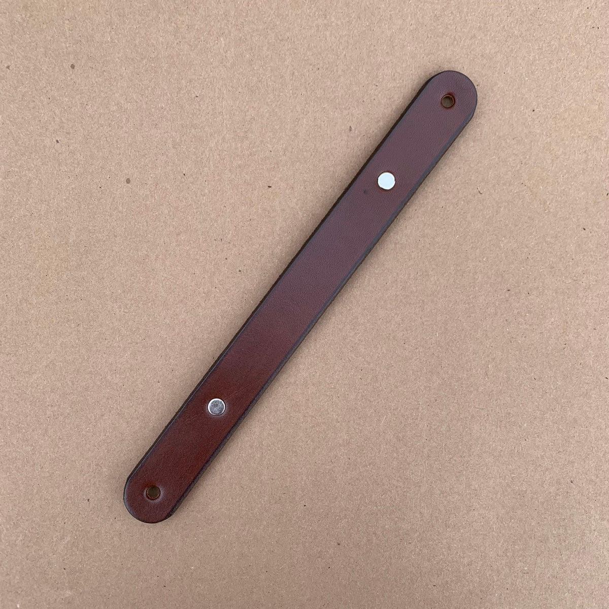 Walnut Studiolo AS-IS AS-IS SALE Leather Handle - The Tilikum Medium 5" Center-to-Center / Dark Brown / Nickel / Small Leather Mars and Scars