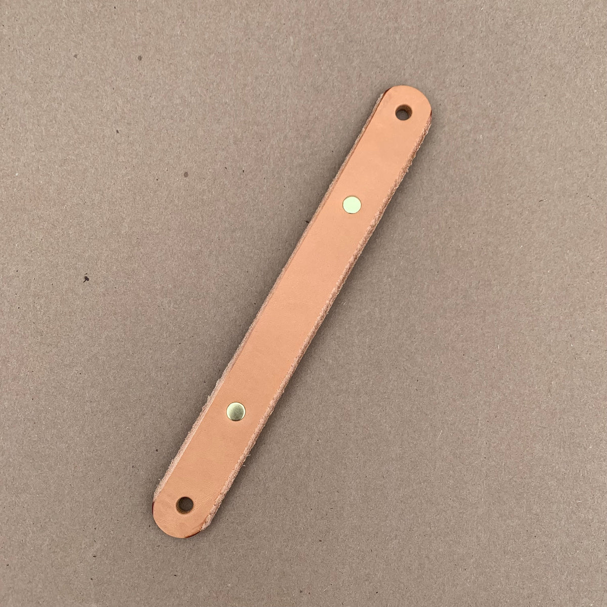 Walnut Studiolo AS-IS AS-IS SALE Leather Handle - The Tilikum Small 4" Center-to-Center / Natural / Brass / Dark Color