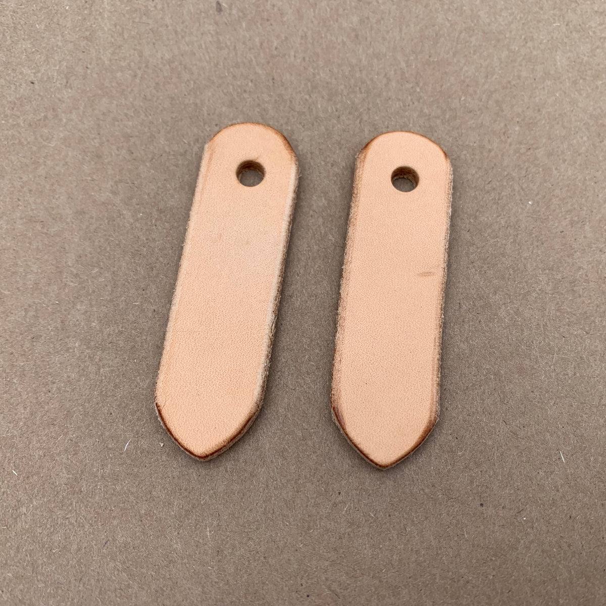 Walnut Studiolo AS-IS AS-IS SALE Leather Tab Pull - The St. Johns Natural / Hardware Indentations in Surface (1 of 2 Shown Here) / Nickel, Brass or Black (Specify)