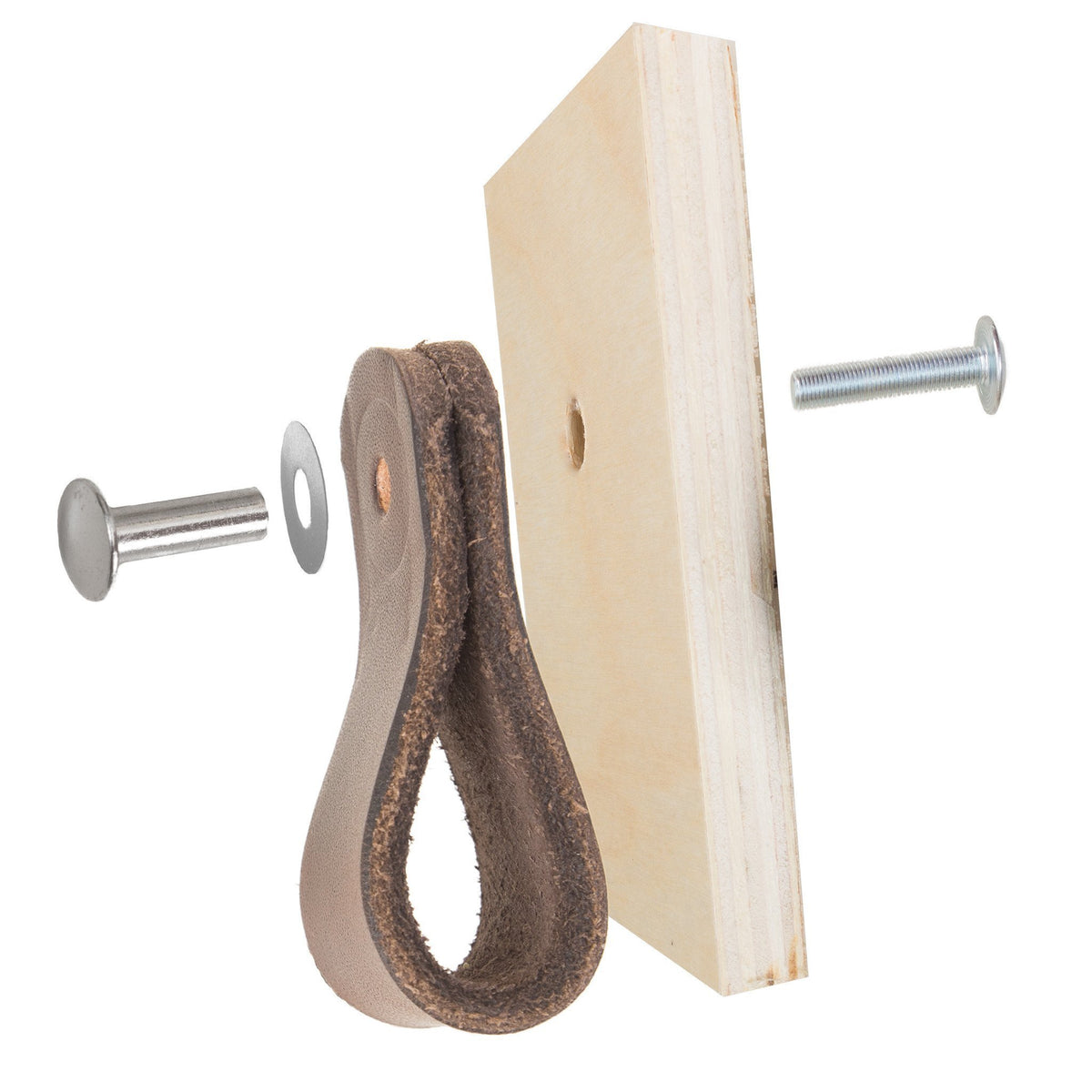 Walnut Studiolo Drawer Pulls AS-IS SALE Leather Drawer Pull - The Hawthorne (Large) Honey / Nickel