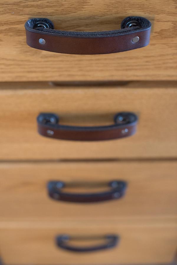 Walnut Studiolo Drawer Pulls AS-IS SALE Leather Handle - The Tilikum