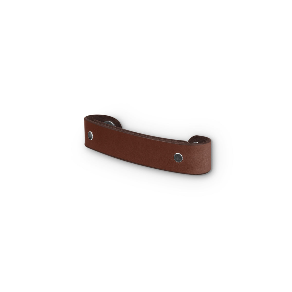 Walnut Studiolo Drawer Pulls Leather Handle - The Tilikum - 3 Sizes Dark Brown / Nickel / 4" Center-to-Center