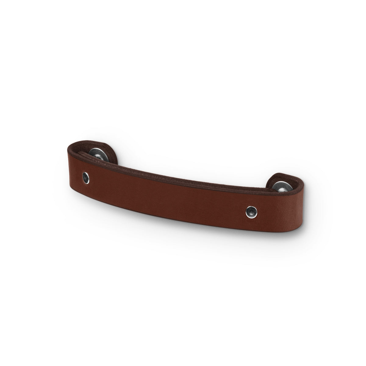 Walnut Studiolo Drawer Pulls Leather Handle - The Tilikum - 3 Sizes Dark Brown / Nickel / 5" Center-to-Center