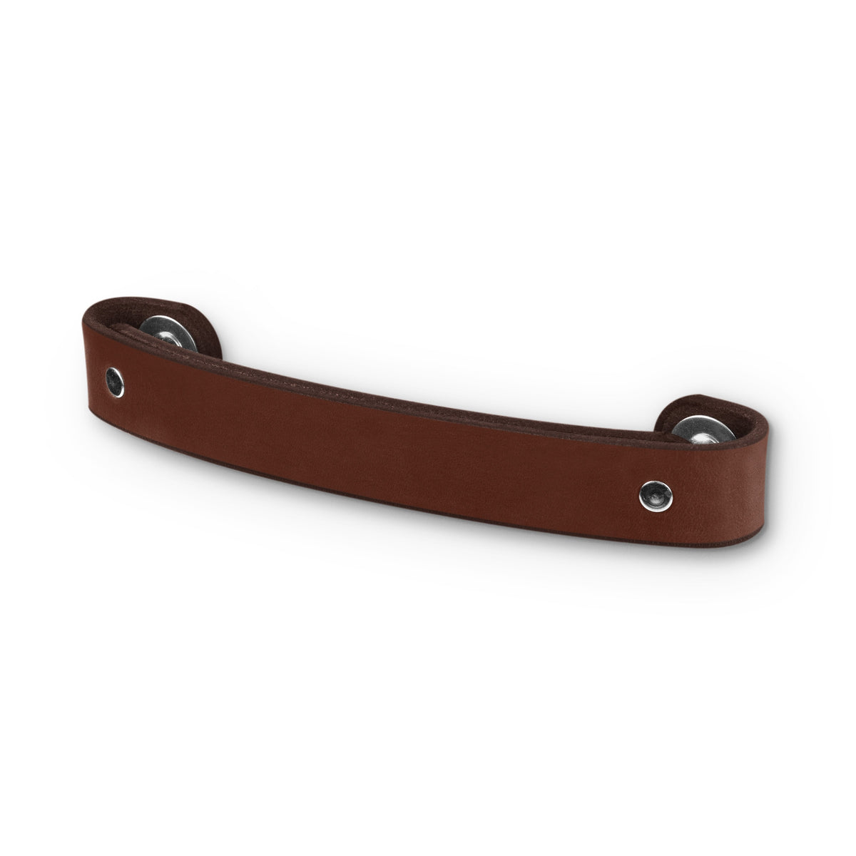 Walnut Studiolo Drawer Pulls Leather Handle - The Tilikum - 3 Sizes Dark Brown / Nickel / 6" Center-to-Center