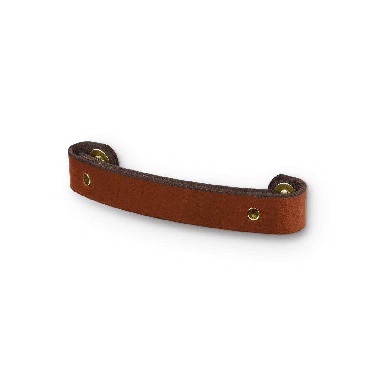 Walnut Studiolo Drawer Pulls Leather Handle - The Tilikum - 3 Sizes Honey / Brass / 5" Center-to-Center