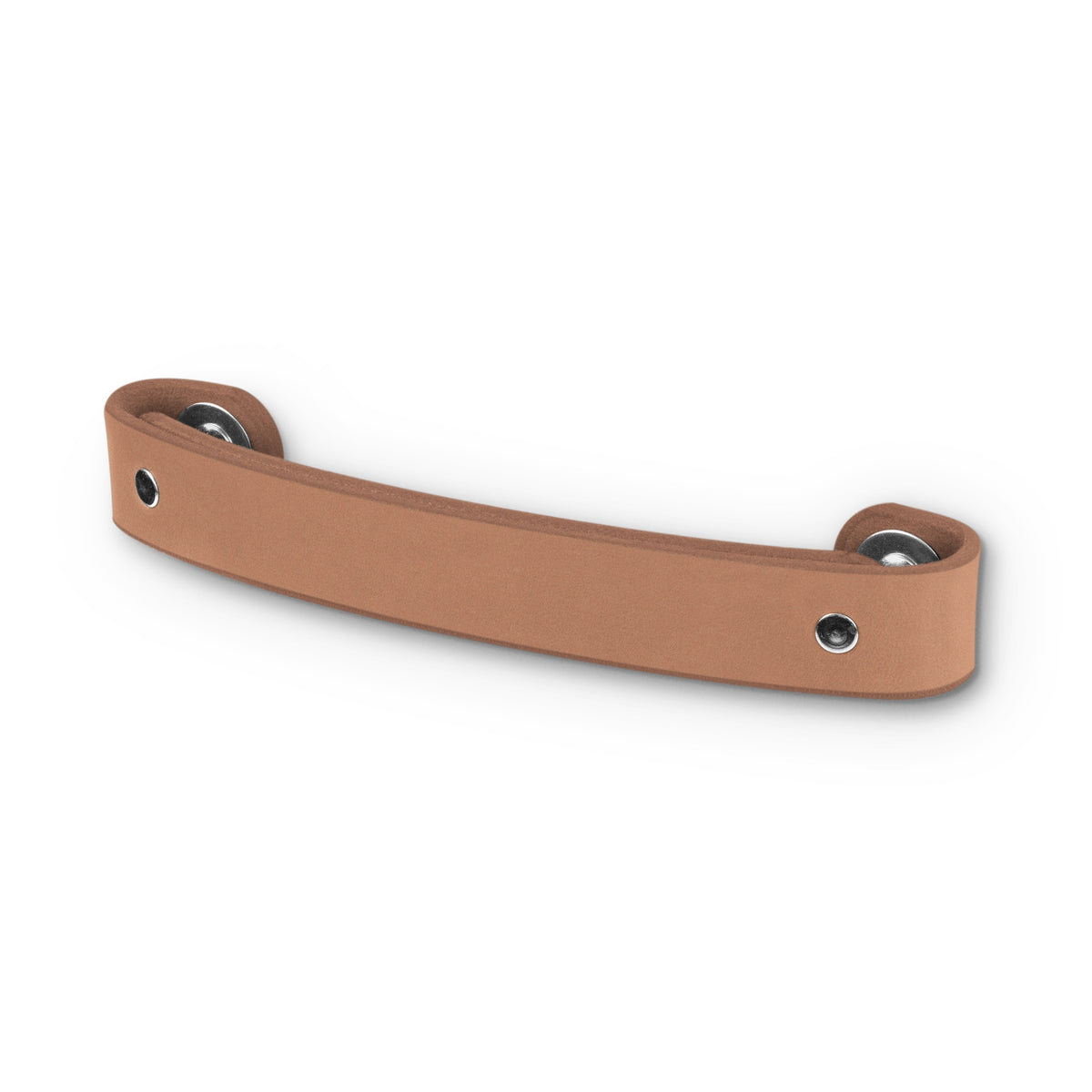 Walnut Studiolo Drawer Pulls Leather Handle - The Tilikum - 3 Sizes Natural / Nickel / 6" Center-to-Center