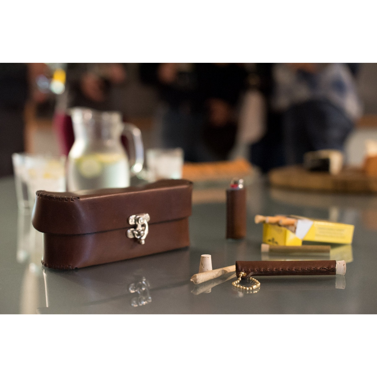 Walnut Studiolo EDC Leather Lighter Case Dark Brown