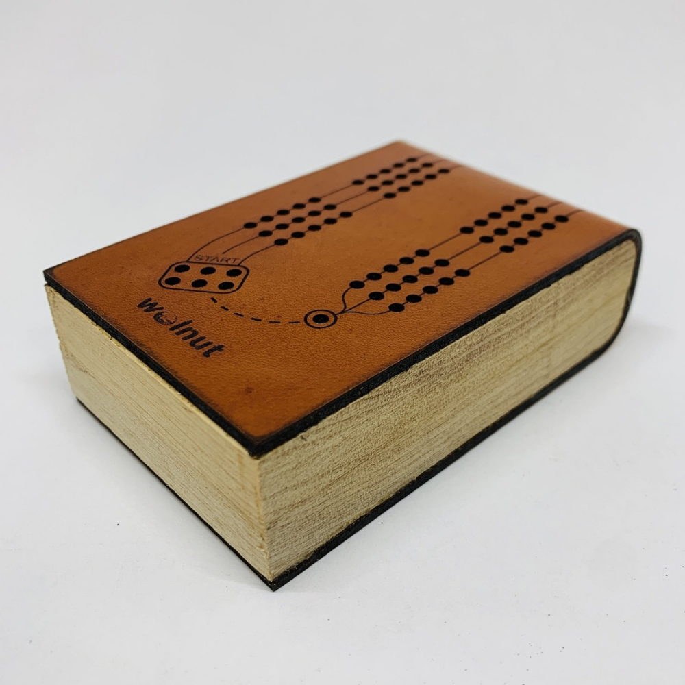 Walnut Studiolo Travel Games AS-IS SALE Mini Deluxe Travel Cribbage Board Small Gap Between Wood Sides