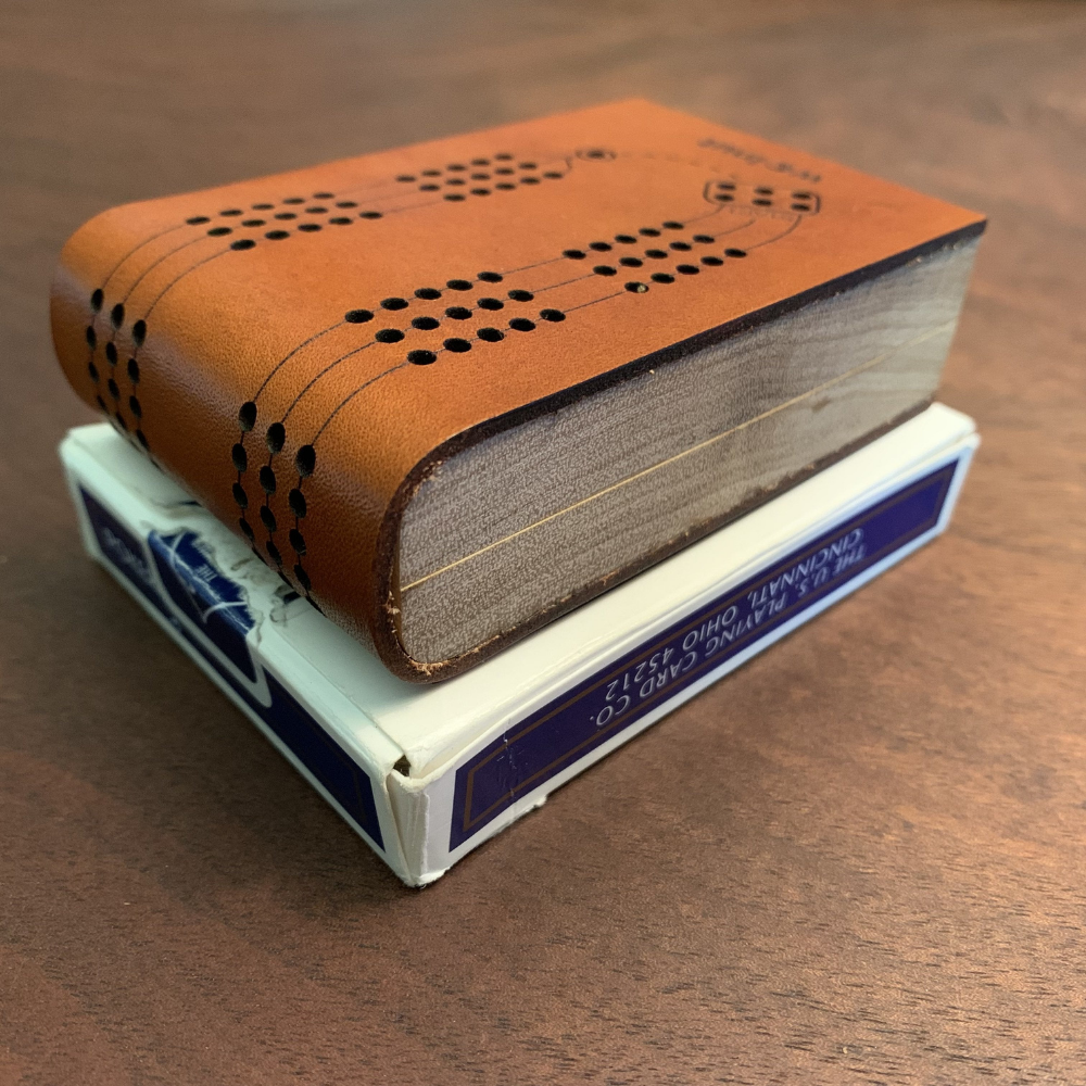 Walnut Studiolo Travel Games AS-IS SALE Mini Deluxe Travel Cribbage Board Small Gap Between Wood Sides