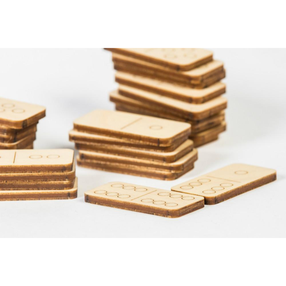Walnut Studiolo Travel Games Double 6 Wood Travel Dominoes