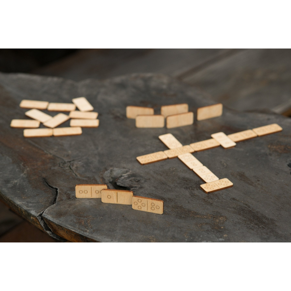 Walnut Studiolo Travel Games Double 6 Wood Travel Dominoes